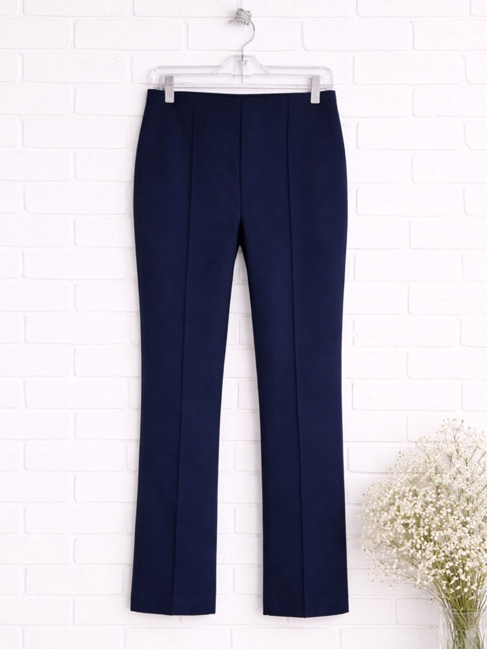 LOFT Navy High Waist Front Seam Trousers Size 8